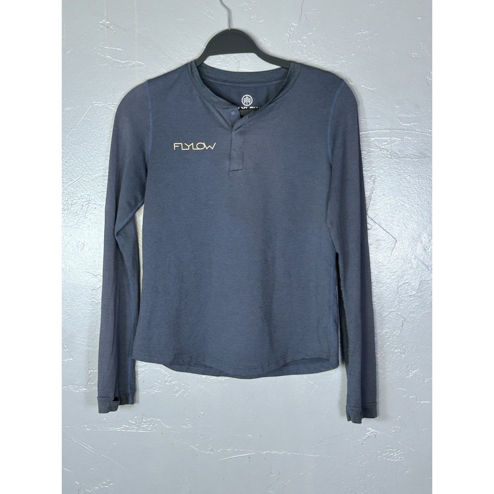 Flylow Women's Honey Henley Shirt Gray Small $74 Fishing Performance 30+UPF